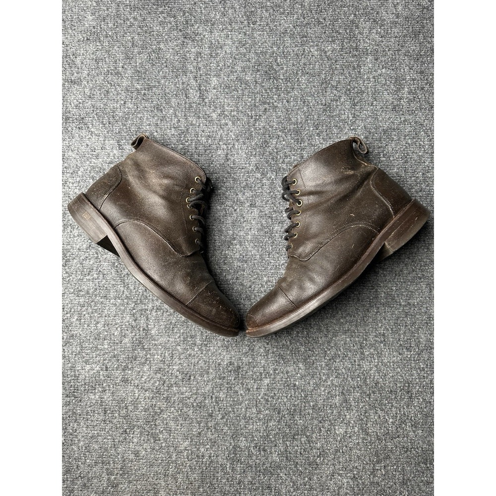 Mens Boots Taft Brown Cap Toe Lace Up Dainite Sole Leather, Size US 8